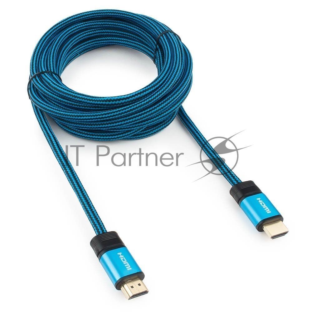 Кабель HDMI Cablexpert, серия Gold, 4,5 м, v1.4, M/M, синий, позол.разъемы, алюминиевый корпус, нейлоновая оплетка, коробка (CC-G-HDMI01-4.5M)