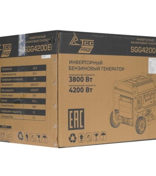 Электрогенератор бензиновый инверторный ТСС SGG 4200Ei, 4.8 кВт, 74 дБ, 35 кг