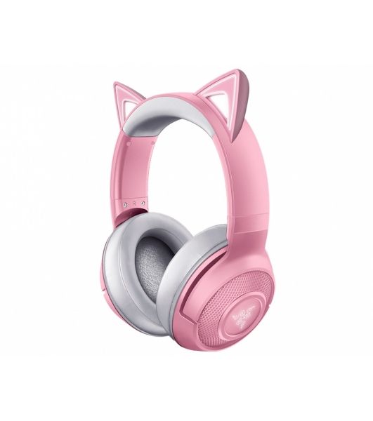 Беспроводные наушники Razer Kraken Kitty V2 BT Quartz Edition розовый, охватывающие, Bluetooth, RGB-подсветка (ушки), до 40 ч