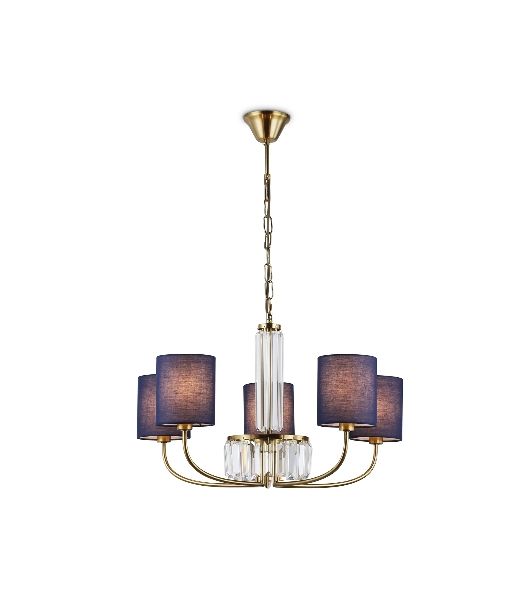 Люстра Ambrella light LH71271/5 BS/DB латунь/темно синий E14/5 max 40W D650*840