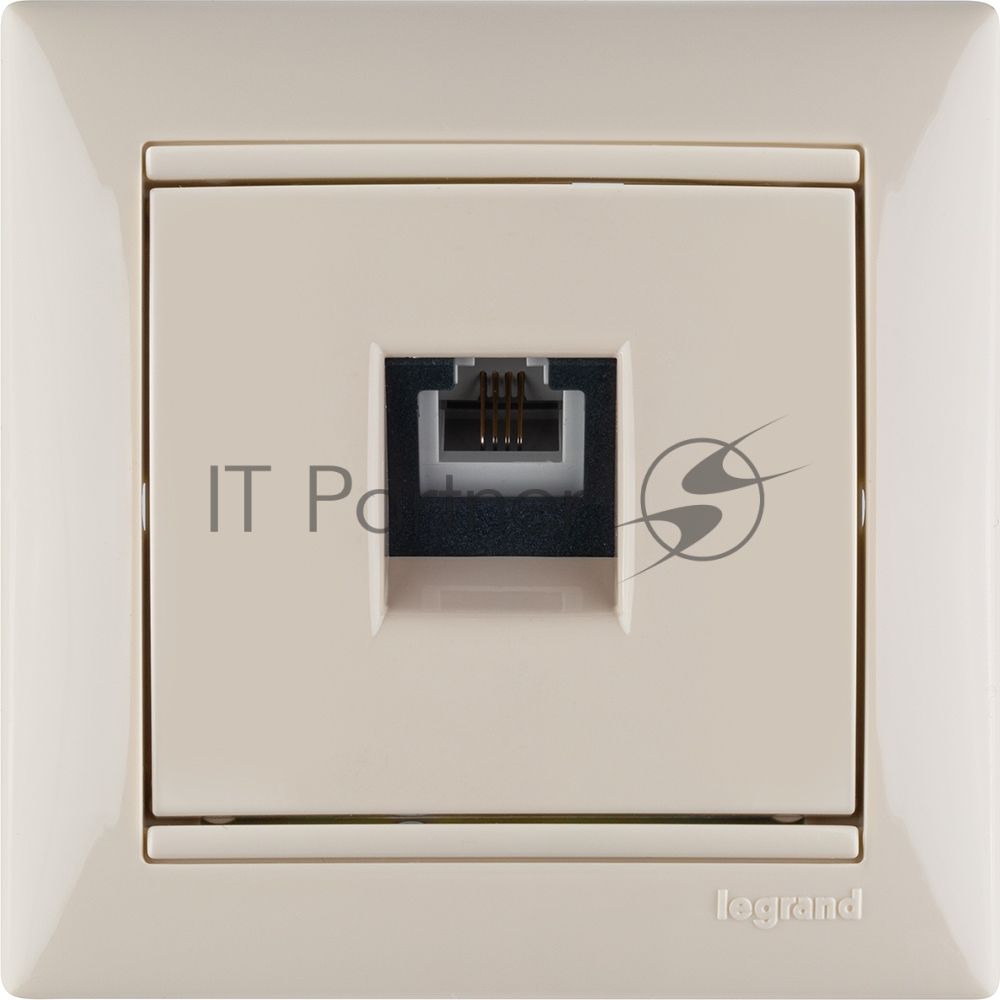 Розетка телефонная Valena RJ11 4 контакта 1 коннектор (слоновая кость) Legrand 774338