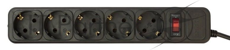 Сетевой фильтр PC Pet AP01006-5-BK 5 м, 5 розеток, черный