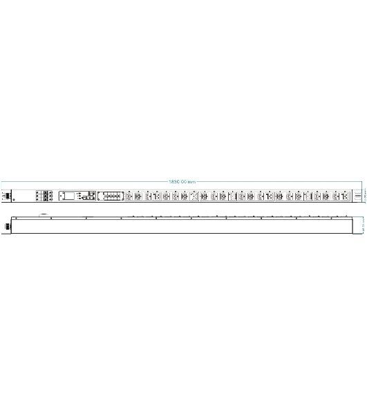 Блок распределения питания Powercom PDU-32AVMS24-18C3-6C9-3P верт.размещ. 18xC13 6xC19 с сетевым мониторингом 3x32A EN 60309 2м