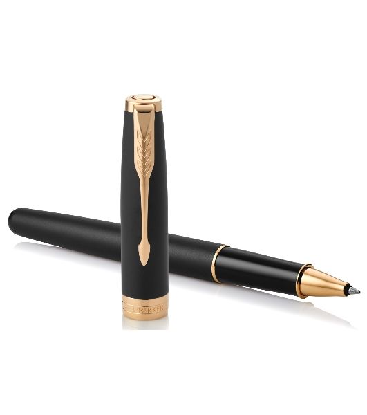 Ручка роллер Parker Sonnet Core T528 (CW1931518) Matte Black GT, F, черные чернила, подарочная коробка
