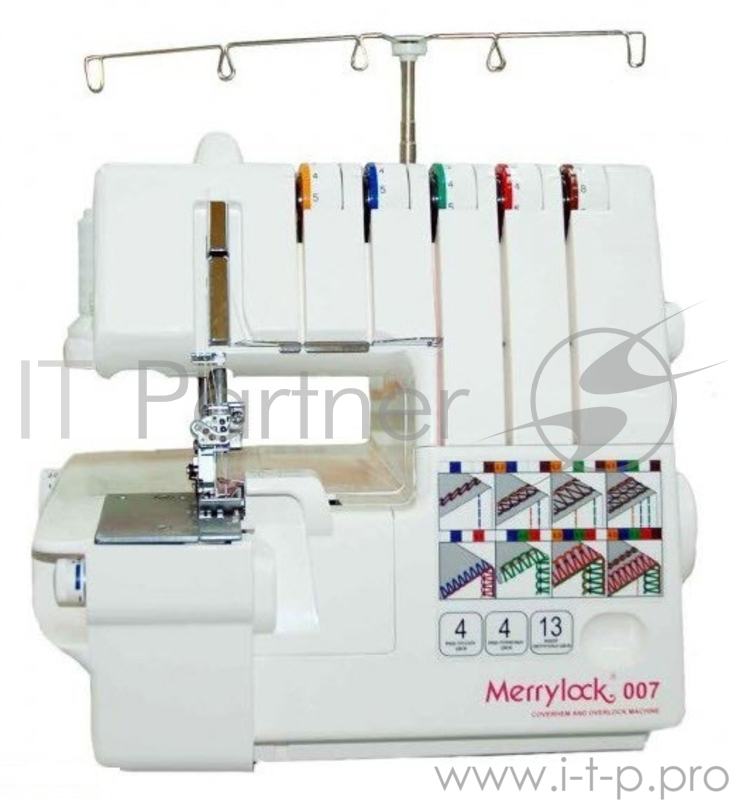 Оверлок Merrylock 007 (5-ти-ниточный), 20 швейных операций, 2-,3-,4-,5-ти ниточная строчка