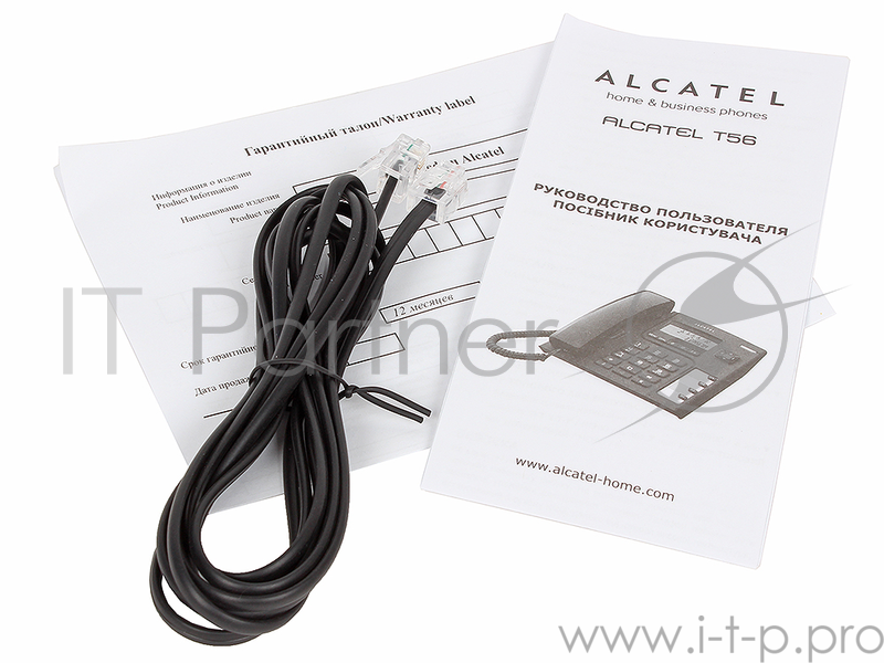 Телефон проводной Alcatel T56 черный АОН, Display, Flash, Recall, Wall mt.