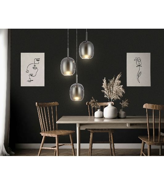 Подвесной светильник Ambrella light LH11153/3 BK/WH/SM черный/белый/дымчатый E27*3 max 60W D425*1500