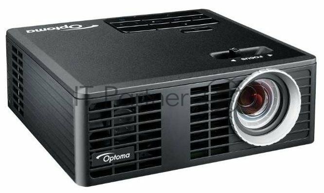 Проектор Optoma ML750e (DLP, LED, WXGA 1280x800, 700Lm, 15000:1, HDMI, USB, MHL, MicroSD, 1x1W speaker, 3D Ready, led 20000hrs, черный, 0.38kg)