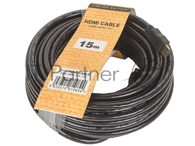Кабель цифровой TV-COM HDMI19M to HDMI19M, V1.4+3D, 15m CG150S-15M