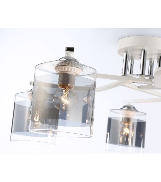 Светильник Ambrella light TR303219/5 WH/CH/SM белый/хром/дымчатый E27*5 max 60W D580*250
