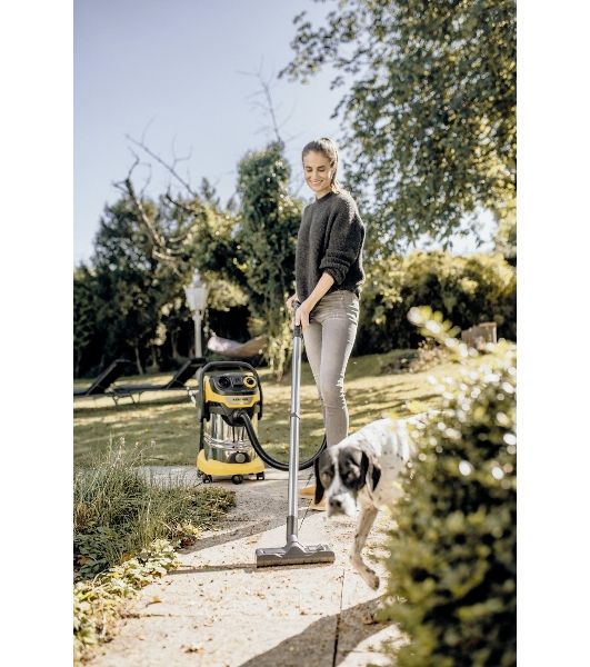 Строительный пылесос Karcher WD 6 P S V-30/6/22/T желтый, 1300 Вт, уборка сухая/сбор воды, пылесборник мешок/контейнер, 30 л