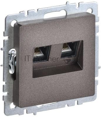 BRITE Розетка компьютерная 2-ая RJ45 кат.6 РК11-2-БрТБ темная бронза | BR-K20-2-K45 | IEK