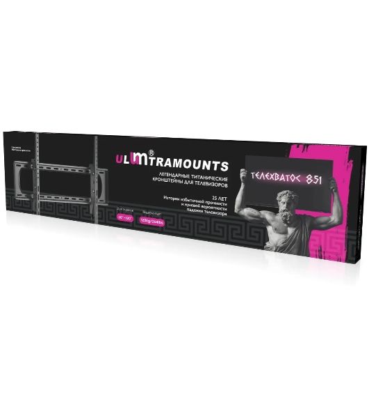 Кронштейн для телевизора Ultramounts UM851T черный 60"-120" макс.120кг настенный наклон