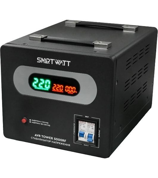 Напольный стабилизатор напряжения SMARTWATT AVR TOWER 5000RF (140W - 260W, 5000VA, 5 кВт, 50-60 Гц, LED-дисплей, релейны