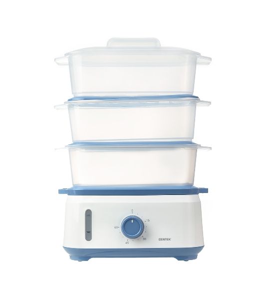 Пароварка Centek CT-1462 белый, 9 л, ярусы - 3, 1050 Вт, механическое