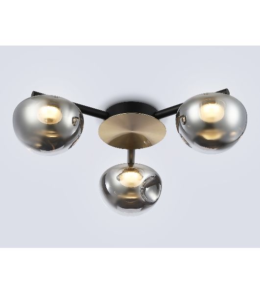 Светильник Ambrella light LH12006/3 BK/GD/SM черный/золото/дымчатый 18W 3000K D640*170