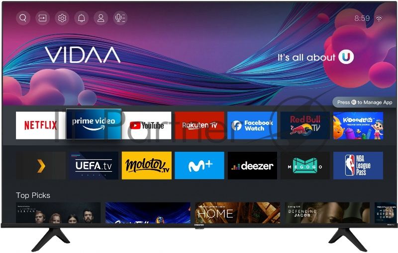 Телевизор Hisense 85" 85A6BG черный LED UHD 60Hz Smart