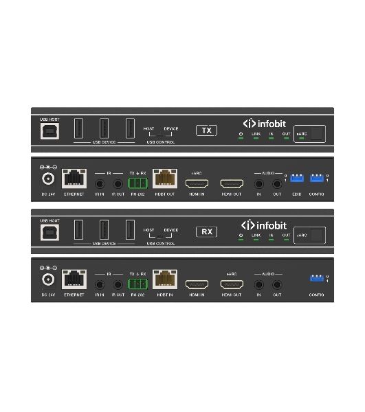 Удлинитель сигнала HDMI, USB Infobit iTrans E90U8K разрешение 8К/30, USB 2.0 до 90 метров, eARC
