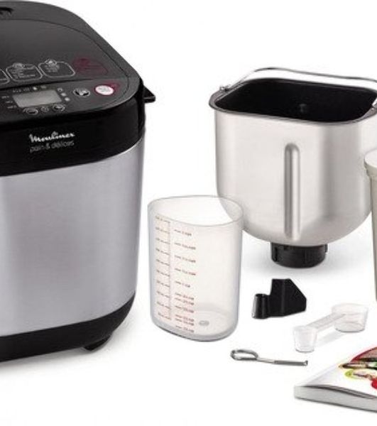 Хлебопечка Moulinex OW240E30 серебристый/черный, 650 Вт, 1.0 кг, 20 программ