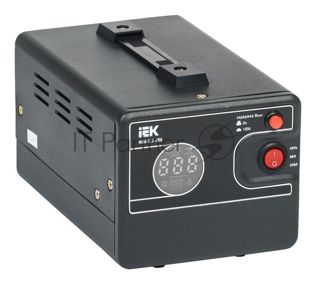 Стабилизатор напряжения 1ф 0.5кВА HUB переносной IEK IVS21-1-D05-13