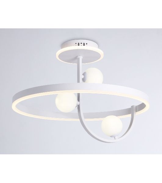 Потолочный светодиодный светильник Ambrella light FL66261/1+3 WH белый 56W 3000K-6400K+G9/3 D500*358 (ПДУ ИК)