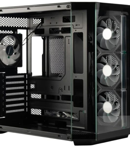 Корпус Eurocase M430ZAF Black, Midi-Tower, чёрный, 4 x 120 мм (3 x 120 мм на боковой панели, 1 x 120 мм на задней)