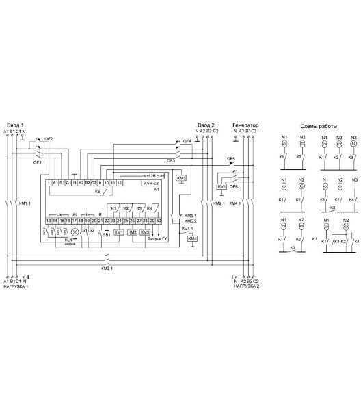 Устройство управления резервным питанием AVR-02 (3х400В+N; 5 перекл. х8А; IP20) F&F EA04.006.004