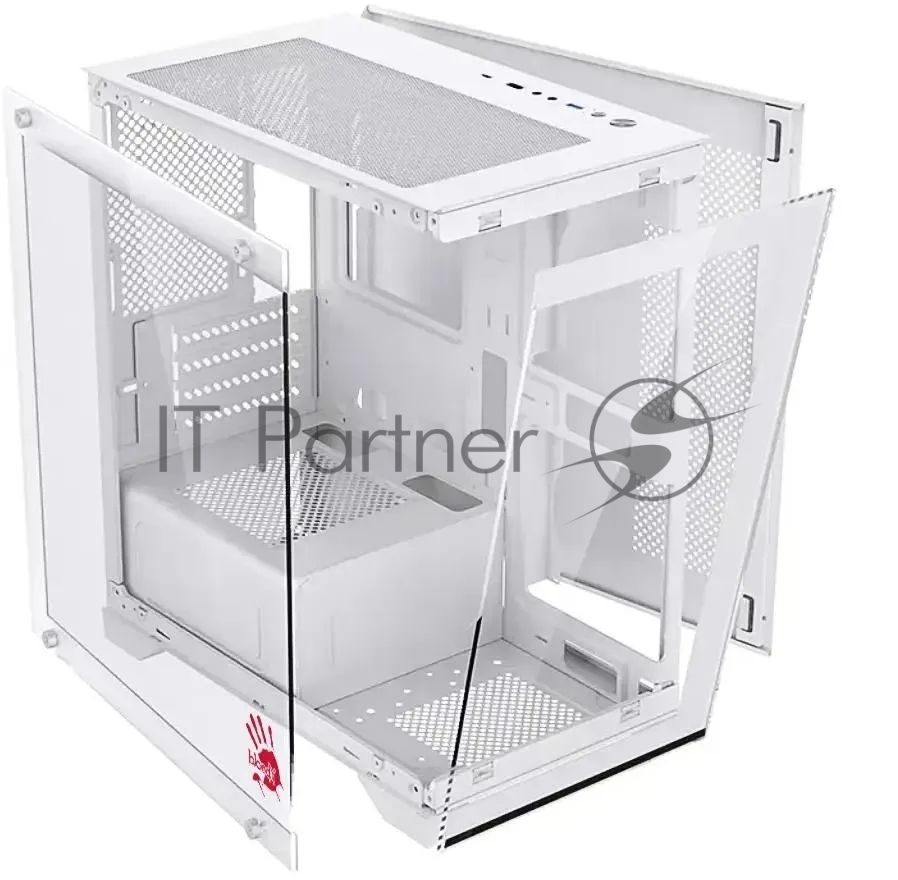 Компьютерный корпус Bloody BD-CC103 белый без БП mATX 7x120мм 1xUSB 2.0 1xUSB 3.0 audio bott PSU