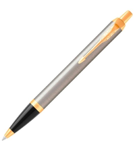 Ручка шариковая Parker IM Core K321 (CW1931670) Brushed Metal GT, M, синие чернила, подарочная коробка