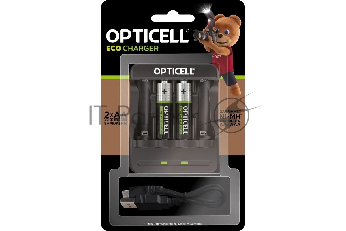 Аккумулятор + зарядное устройство Opticell Turbo АА 2600 mAh AA/AAA 2600mAh (2шт) блистер