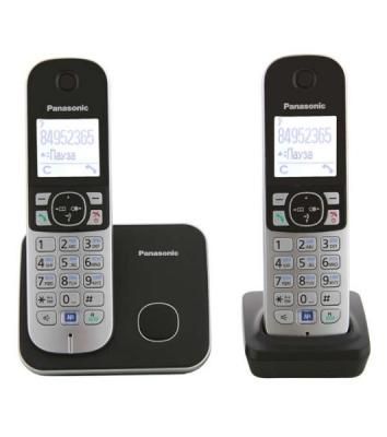 Телефон беспроводной (DECT) Panasonic KX-TG6812RU черный (труб. в компл.:2шт) АОН Телефон беспроводной (DECT) Panasonic KX-TG6812RU черный (труб. в компл.:2шт) АОН