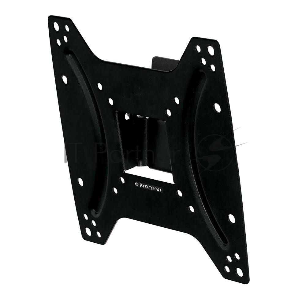 Крепеж Kromax OPTIMA-202 черный Кронштейн для LED/LCD телевизоров 15"-42", max 25 кг, настенный, 3 ст свободы, наклон +5°-12°, поворот ±30°, от стены 68.5 мм, max VESA 200x200 мм