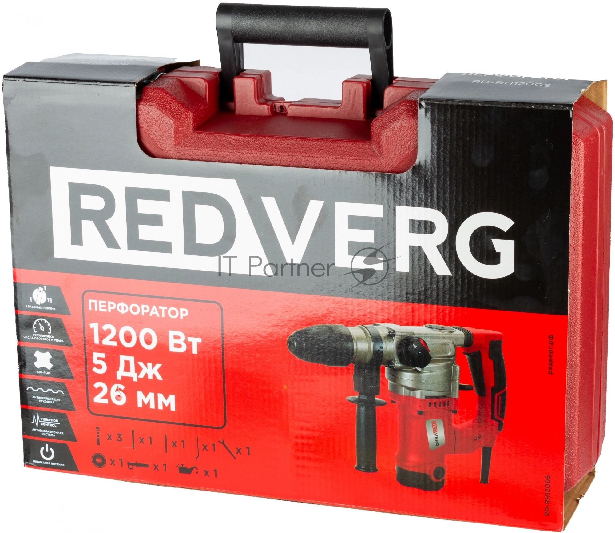 Перфоратор RedVerg RD-RH1200S, SDS-plus, 1200 Вт, 5 Дж, от сети