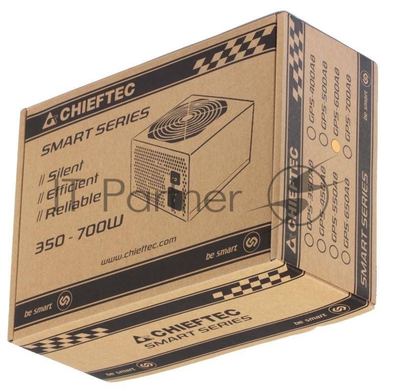 Блок питания Chieftec RTL GPS-600A8, 600Вт, 80 PLUS, 120мм, черный