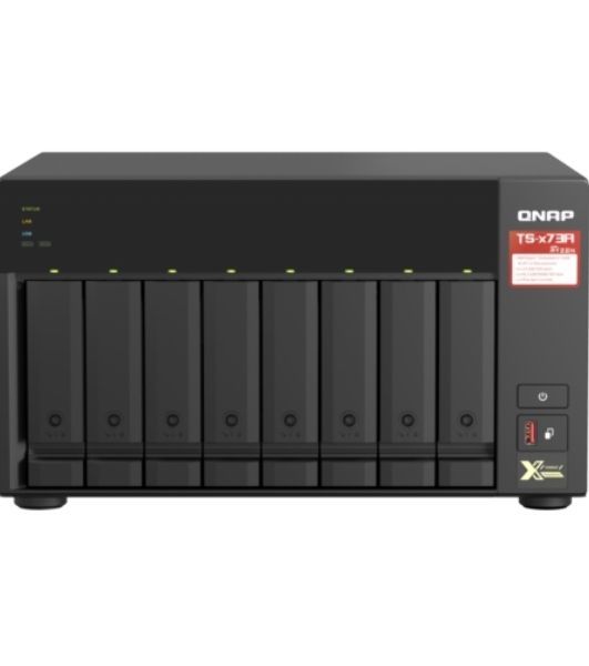Сетевое хранилище без дисков SMB QNAP TS-873A-8G NAS, 8 trays 3,5"/2,5", 2x2,5 GbE BASE-T, 2 x M.2 NVMe 2280 slots, quad-core AMD Ryzen V1500B 2,2 GHz, 8 Gb SO-DIMM DDR4 (1 x 8 Gb) up to 64Gb (2x32 Gb)