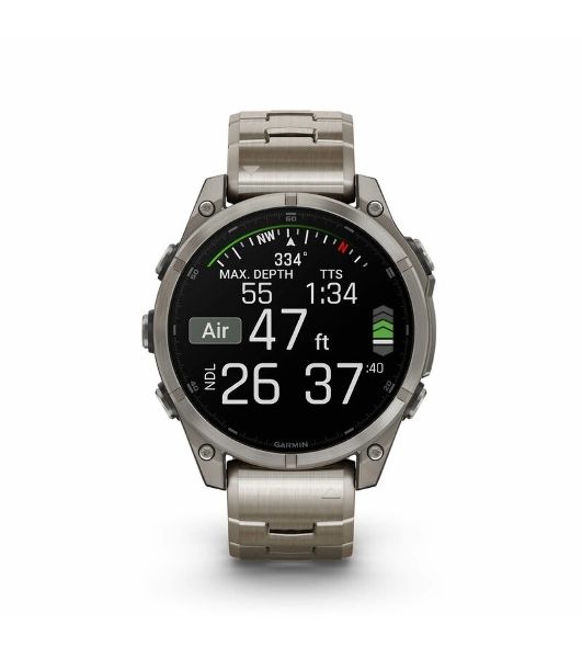 Умные часы Garmin Fenix 8 1.4" AMOLED, Wi-Fi, Bluetooth, NFC, 100м, титановый серый / титановый