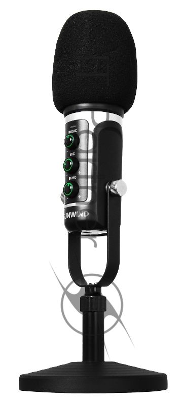 Микрофон проводной SunWind SW-SM500G 1.8м черный