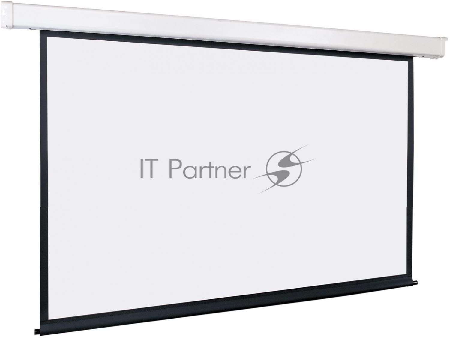 Экран с электроприводом Lumien Master Control 174х240 см (раб. область 130х232см) (104") High Contrast черная кайма сверху 40 см 16:9