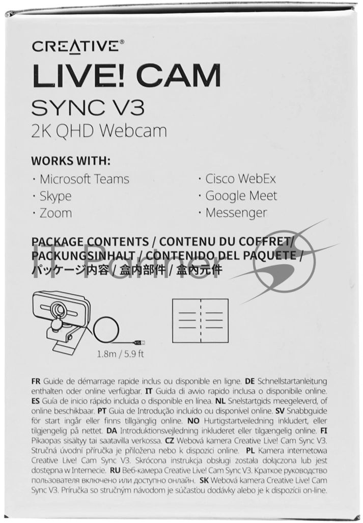 Веб-камера Creative Live! Cam Sync V3 2560x1440, 30 кадр/с, USB, микрофон, шторка приватности, автофокус, крепление на мониторе