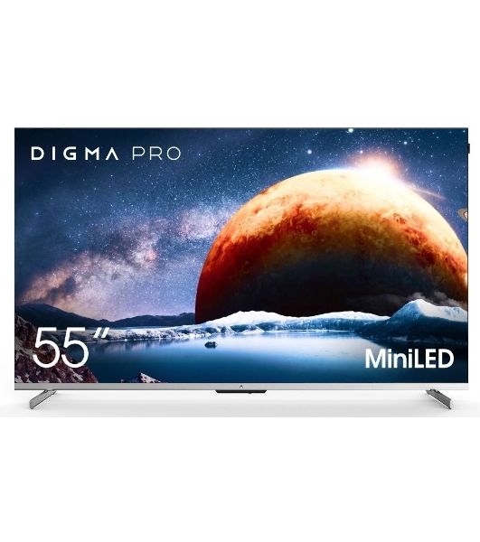 Телевизор Digma PRO 55" Mini LED 55Q серебристый Mini-LED QLED UHD 144Hz Smart TV Google TV 3GB/32GB