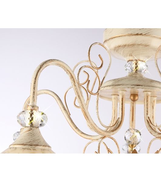 Светильник Ambrella light TR3057/5 BG/GD/FR бежевый/золото/белый матовый E27/5 max 40W D600*380