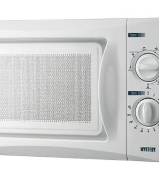 Микроволновая печь Mystery MMW-2009G белый, 20 л, 700 Вт, переключатели - поворотный механизм