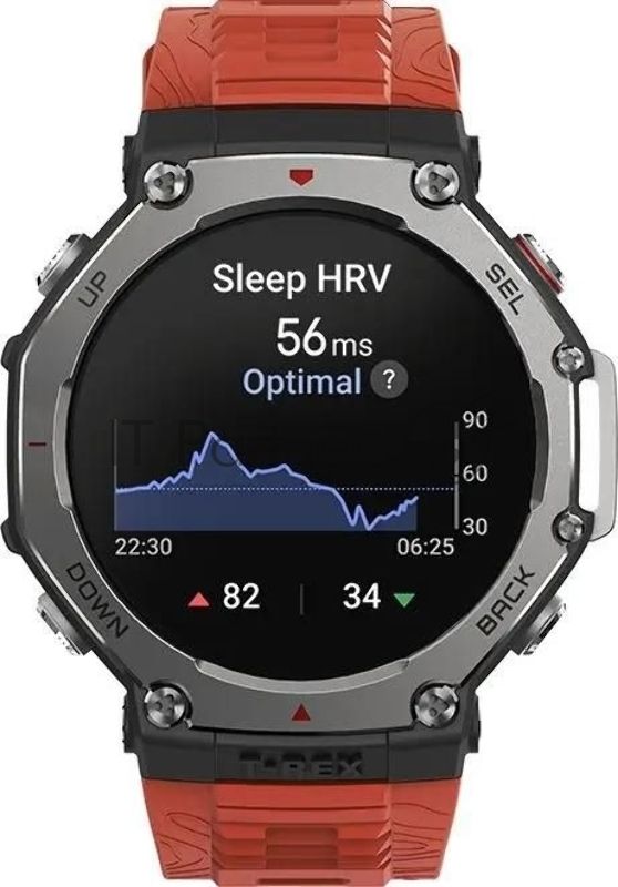 Умные часы Amazfit T-Rex 3 A2323 48.5мм 1.5" AMOLED корп.темно-серый рем.красный разм.брасл.:145-210мм (1746757)