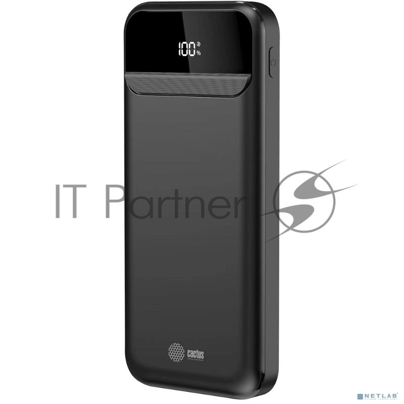 Портативный аккумулятор Cactus CS-PBFSCA-10000 10000mAh 4.5A 2xUSB-A/USB-C черный