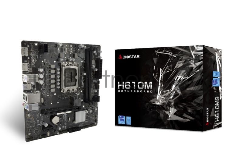 Материнская плата Biostar H610MS, LGA 1700, Intel H610, 2xDDR4, 4xSATA, 1xM.2, 1xPCIe 4.0 x16, 1xPCIe x1, 1xHDMI, 1xDP, 1x 1Gb LAN, 1xUSB-A 3.2 Gen 1, 4xUSB-A 2.0, 3x3.5 мм, 7.1, mATX