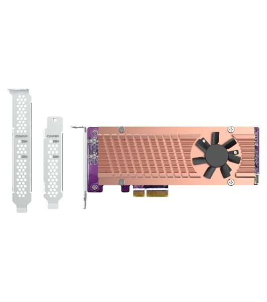 Плата расширения QNAP QM2-2P-244A Dual M.2 22110/2280 SATA SSD expansion card (PCIe Gen2 x2), Low-profile bracket pre-loaded, Low-profile flat and Full-height are bundled (shorter version to support TVS-x82/TS-x77 PCIe slot 2 & slot 3)