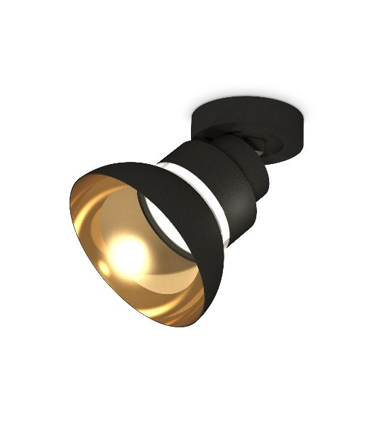 Светильник Ambrella Light XM8102101 SBK/PYG/CL черный песок/золото желтое полированное/прозрачный GX53
