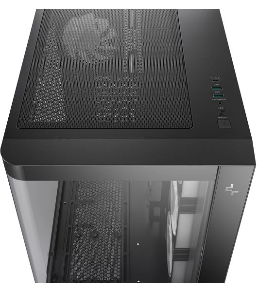 Корпус DeepCool CG530U 4F Black, Midi-Tower, чёрный, 4 x 120 мм