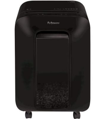 Шредер Fellowes PowerShred LX200 черный (секр.P-4)/перекрестный/12лист./22лтр./скрепки/скобы/пл.карты