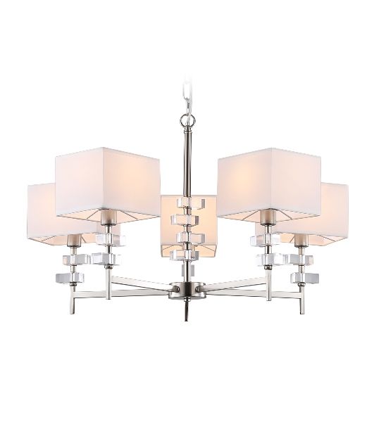 Люстра Ambrella light LH71321/5 SN/WH никель/белый E14/5 max 40W D700*850